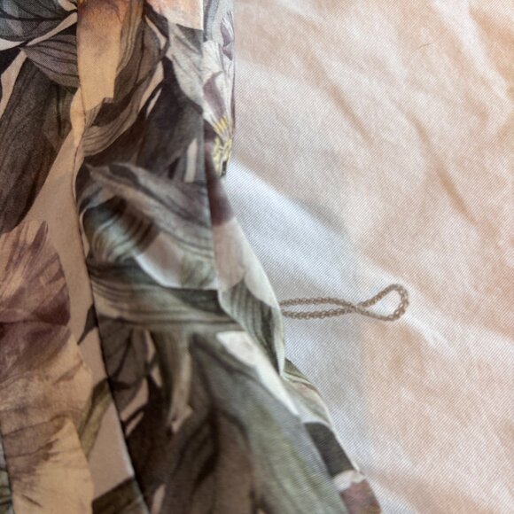 Antonio Melani Drop Waist Autumn Floral Pleated Cotton Midi Dress with Tie Belt - Picture 5 of 8